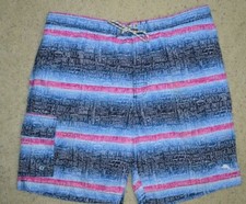 Tommy Bahama Mens Blue Size XL Bahama Mama Recipe Graphic Print Board Shorts
