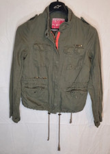 Free People Womens Linen Blend Jacket Green Military Style Lightweight 8