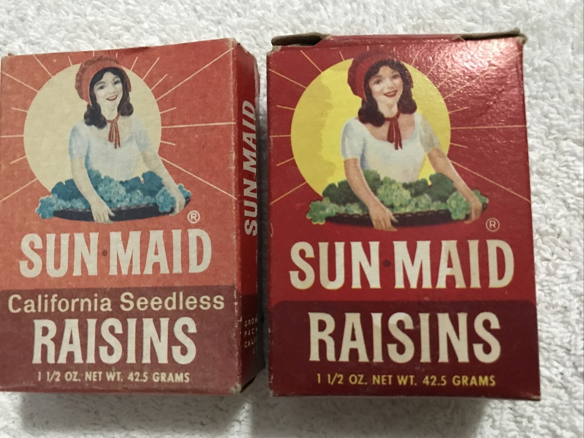 2 DIFFERENT VINTAGE SUN MAID RAISINS SMALL BOXES | eBay