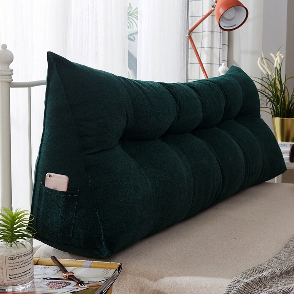 Triangular Wedge Lumbar Pillow Backrest Support Cushion Bolster Soft Headboard