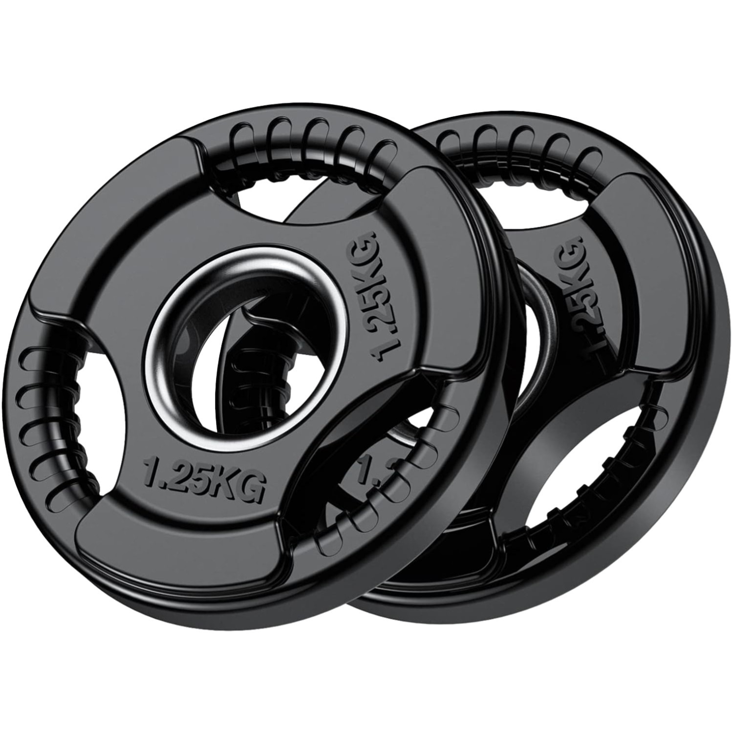 Discos de Pesas Olímpicas de Goma 1.25-25 kg, diseño triple agarre