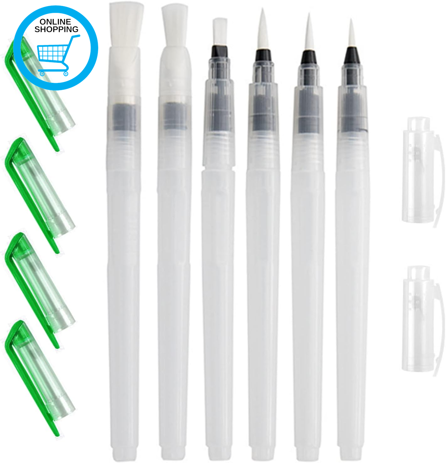 Watercolor Pen Set (6 Pieces), Watercolor Brushes with Refillable Reservoir, for