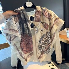 Women's linen-feel scarf/shawl for travel and sun protection
