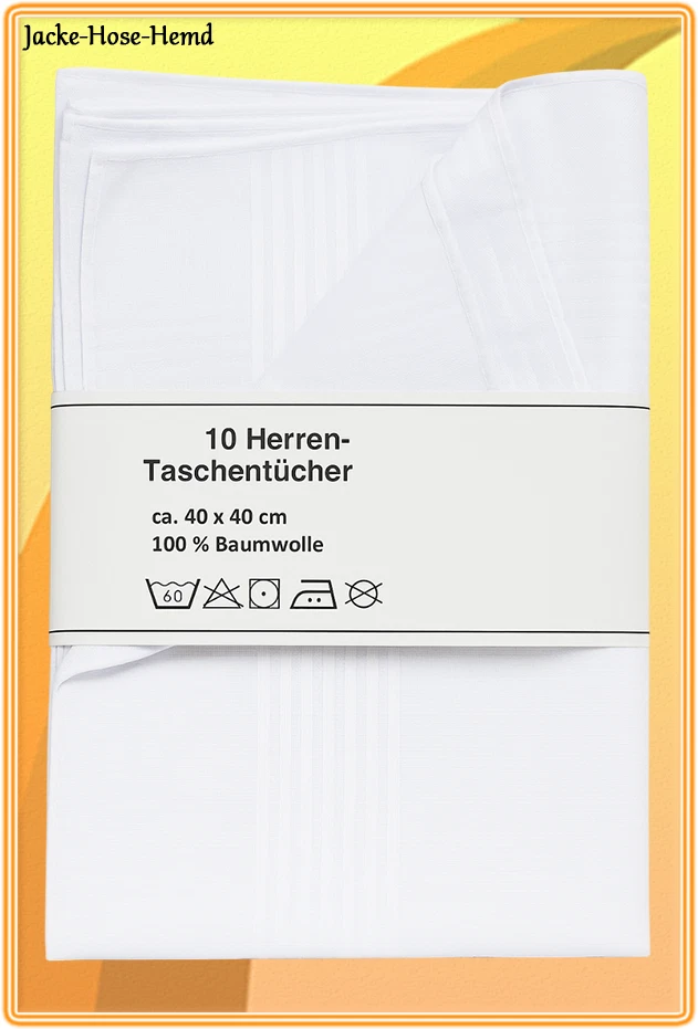 NO NAME Herren Taschentücher Stofftaschentücher Arbeitstaschentücher 40x40cm 10-er Pack