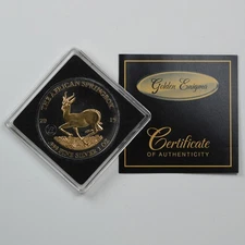 2015 Gabon 1000 Francs African Springbok  .999 Silver & Black Ruthenium - Spots