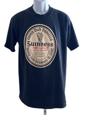 Guinness Gaelic Black Tee Shirt Size L Fruit of the Loom 100 Heavy Cotton