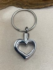 Open Heart Cremation Keychain for Ashes Stainless Steel Memorial Urn
