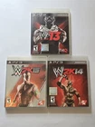 Lot Of 3 PlayStation 3 PS3 Wrestling WWE '13 2K14 2K15 Video Games Tested & Work