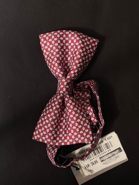 Pajarita Burdeos con estampado blanco para bodas, comuniones o eventos