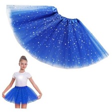 Girls Stars Sequins Tutu Skirt Princess Ballet Dance Tutu Dress 3 Large Blue