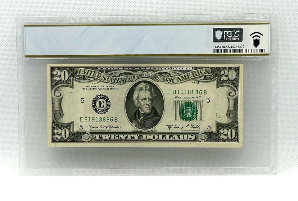 1969 C $20 Federal Reserve Note Ink Smear Richmond Error Fancy Lucky Serial # - Image 2 of 3