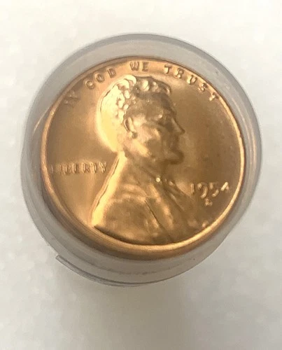 1954 S Lincoln Wheat Cent - GEM BU - From Original Bank Roll - 50 Coins