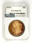 1878-S MS 66 PL Proof-like Rainbow Toned Morgan Dollar Clean Cheek PCI