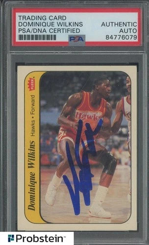 Dominique Wilkins HOF Signed 1986 Fleer Sticker #11 RC Rookie PSA/DNA AUTO