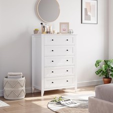 42.5" Tall 5-Drawer Dresser, Modern Wooden Storage Chest of Drawers for Bedroom
