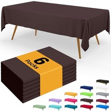 Disposable Table Cloth - 6 Pack, 54 x 108 Inch 54" x 108" - 6 Packs Coffee