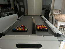 Strikeworth 7ft Table Top Pool Table White/Grey with 2 Cues & Balls Set