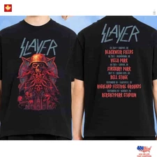 SALE! Slayer UK And North America Satanic Skull Warrior Merch Tour 2025 T-Shirt