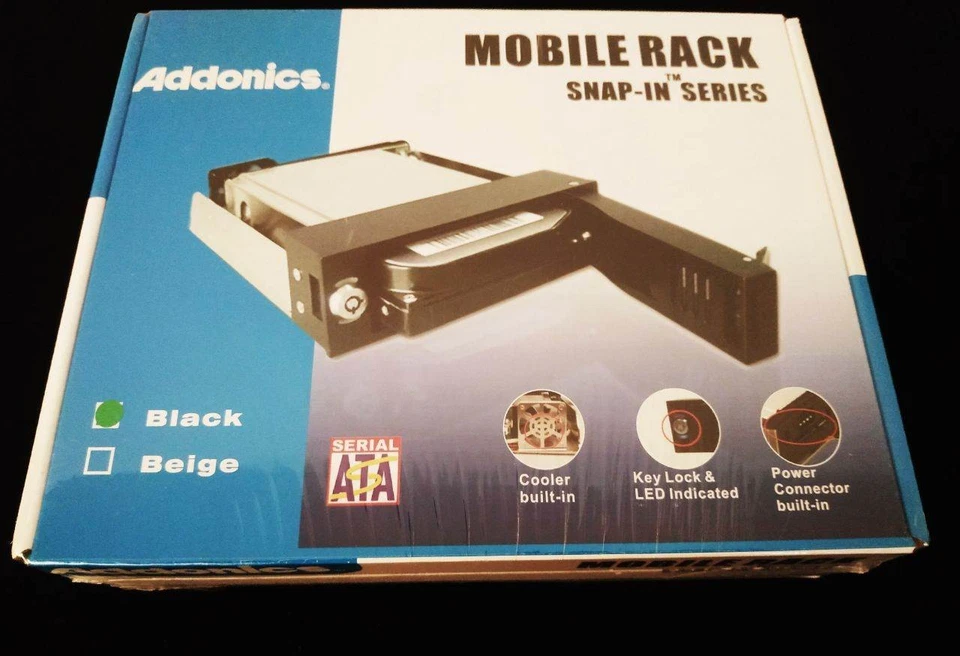 Addonics Snap-In Mobile Rack 3.5" SATA Hard Drive Docking Station Hot Swap Black - Image 2 of 4