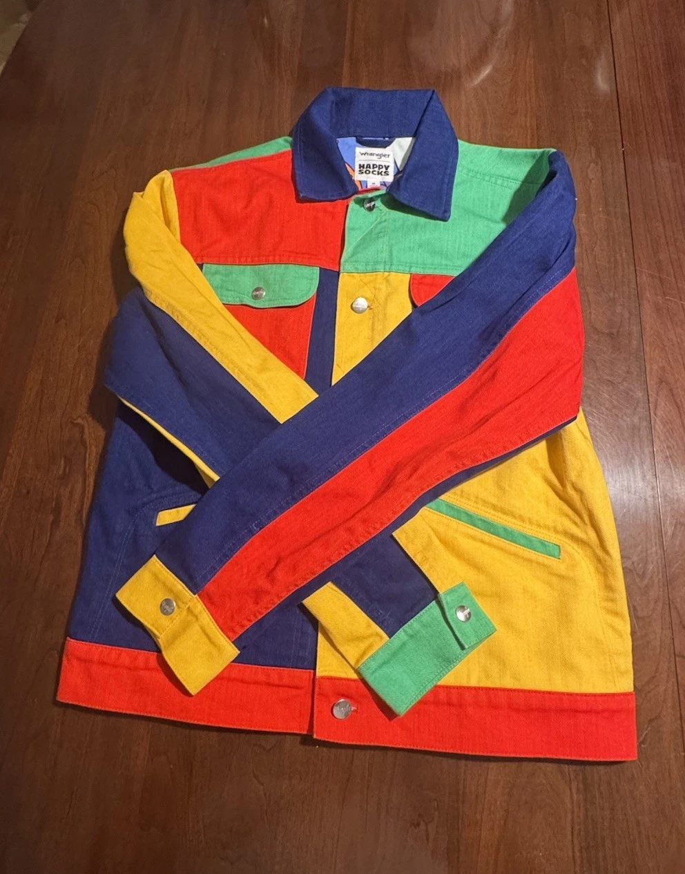 Men’s Wrangler jean jacket Medium - Happy Socks Collab Sample image 3