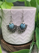 2  Silver-tone Turquoise Boho Drop Dangle Earring Set New Free Ship B7757