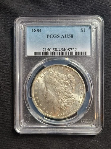 1884-P $1 Morgan 90% Silver Dollar PCGS AU58