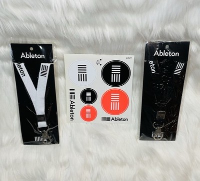 Ableton 2 Lanyard SET (1 Black & 1 White) and Stickers New Ableton Live Producer