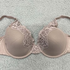 Bali Bra 36D Underwire 0084 Womens One Smooth U Comfort Stretch Lace UW