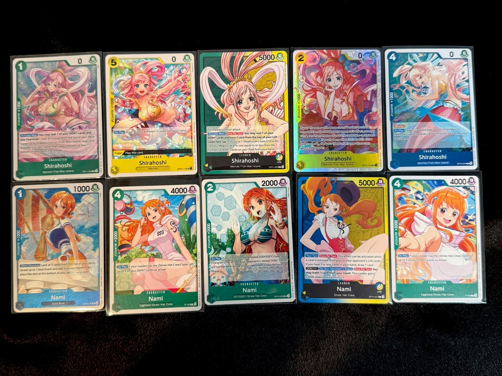 One Piece Nami Shirahoshi English Foil Parallel Promo 10 Card Lot NM