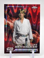 2024 Topps Chrome Star Wars Luke Skywalker 104 Blaster Red Raywave Refractor SP