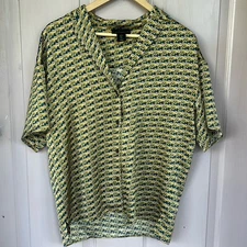 House of Harlow 1960 Retro Mod Button-Up Blouse - Size S