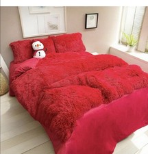 Shaggy Red Duvet Cover- Queen