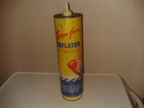 Vintage Sonnenspaß aufblasbare Luftpumpe. 1960er Jahre zylindrischer Rohrstil. (A13)