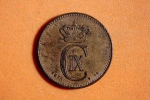 1874 Denmark 2 Ore Bronze Coin #M18852