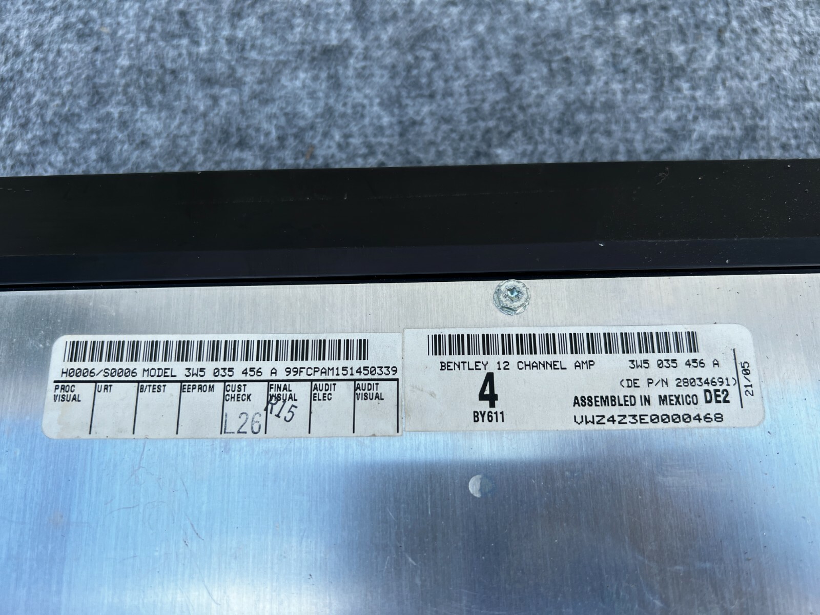 12 CHANNEL AMP AMPLIFIER 3W5035456 BENTLEY FLYING SPUR GT GTC (2004-2012) OEM