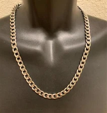 42 INCH MENS 10 MM STAINLESS STEEL SILVER PLATED CUBAN CURB CHAIN- USA SELLER