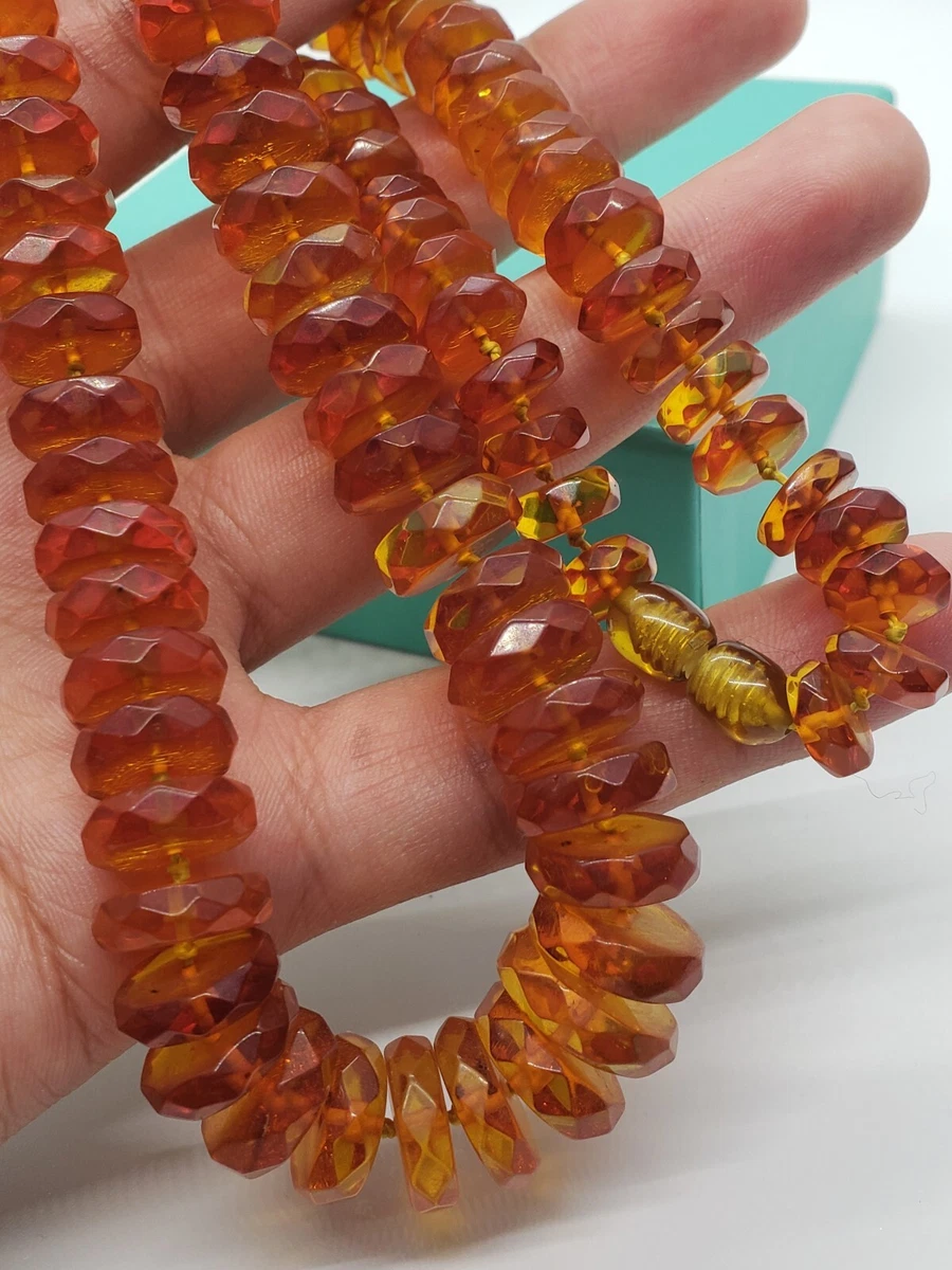 Genuine Natural Faceted Amber Big Beads Diamond Cut Amber Huge