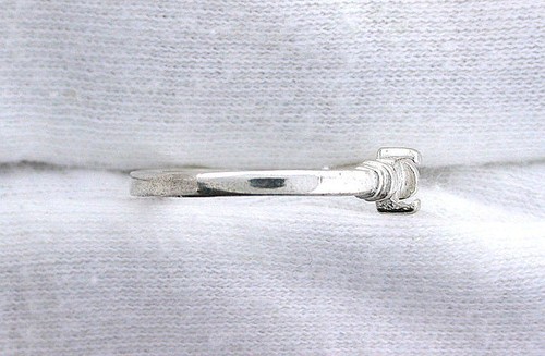 Sterling Silver One 3mm Stone Mothers Prenotched Ring Gemstone Mounting Size 7 - Picture 2 of 3
