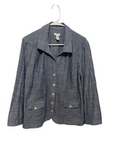 Chico  s Lightweight Chambray Blazer Jacket