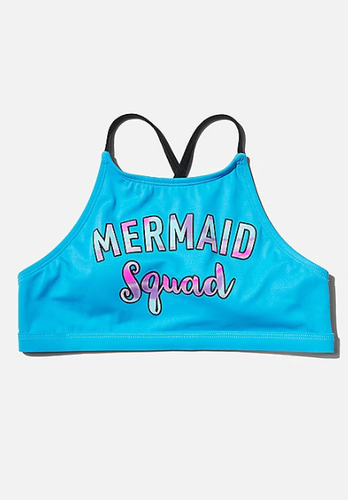 Justice mermaid squad high neck bikini top New With Tags