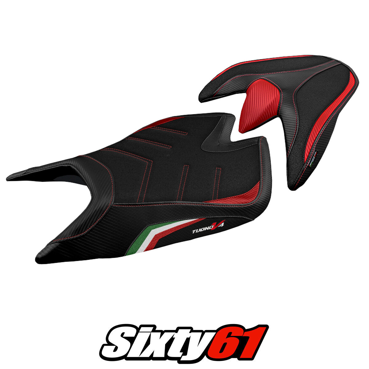 Aprilia Tuono V4 2021-2025 Seat Cover Tappezzeria Ultragrip Italy Flag Black