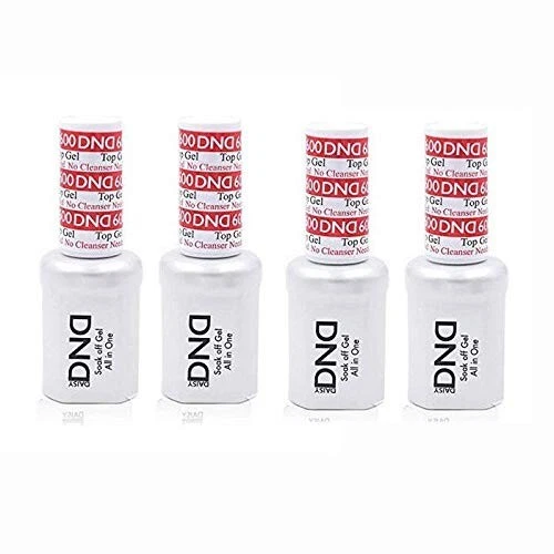 DND No Wipe UV/LED Cure Soak off Gel Top Coat 0.5oz #600 Bundle 4pcs 2023