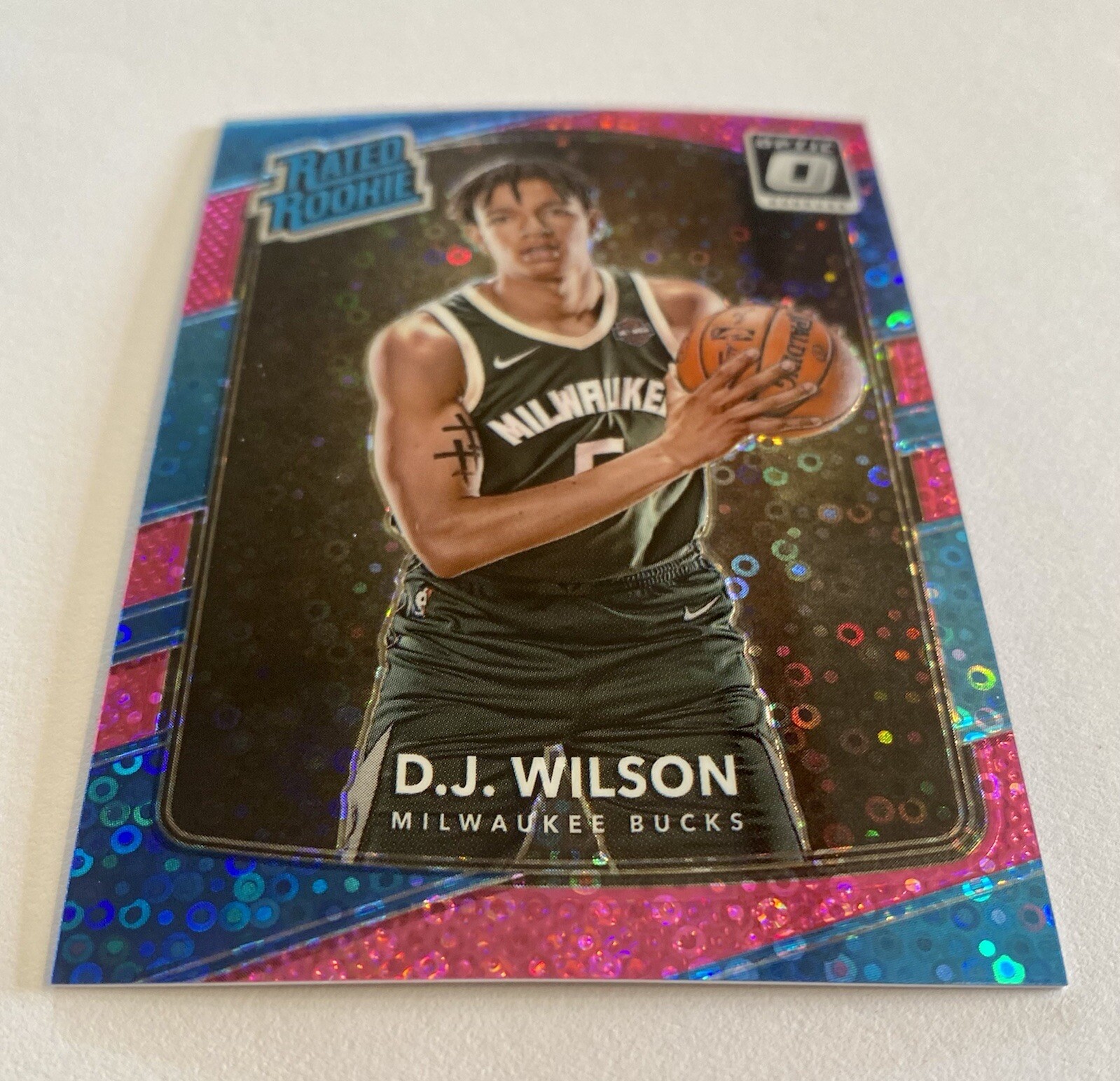 2017-18 Optic DJ Wilson Pink Disco SSP #d /20 Prizm Refractor Rookie RC Raptors
