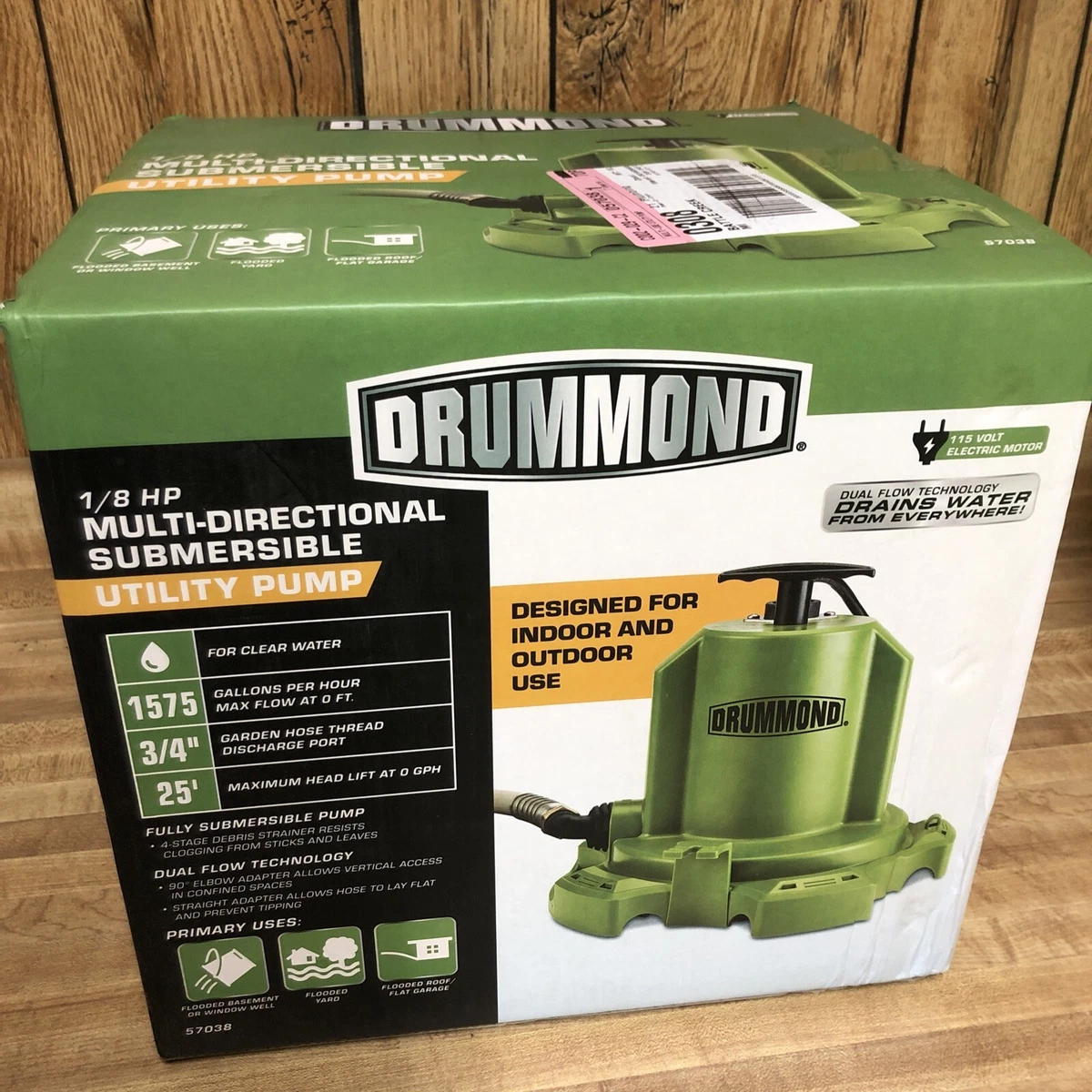 1/6 HP Submersible Utility Pump 1600 GPH, 43 OFF