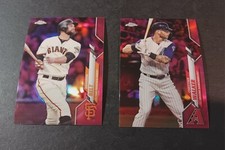 2020 Topps Chrome Christian Walker #27/Brandon Belt #147 Purple Refractors