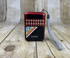 Habong KK-181 FM Rechargeable Red Pocket Radio Player - Tested & Working