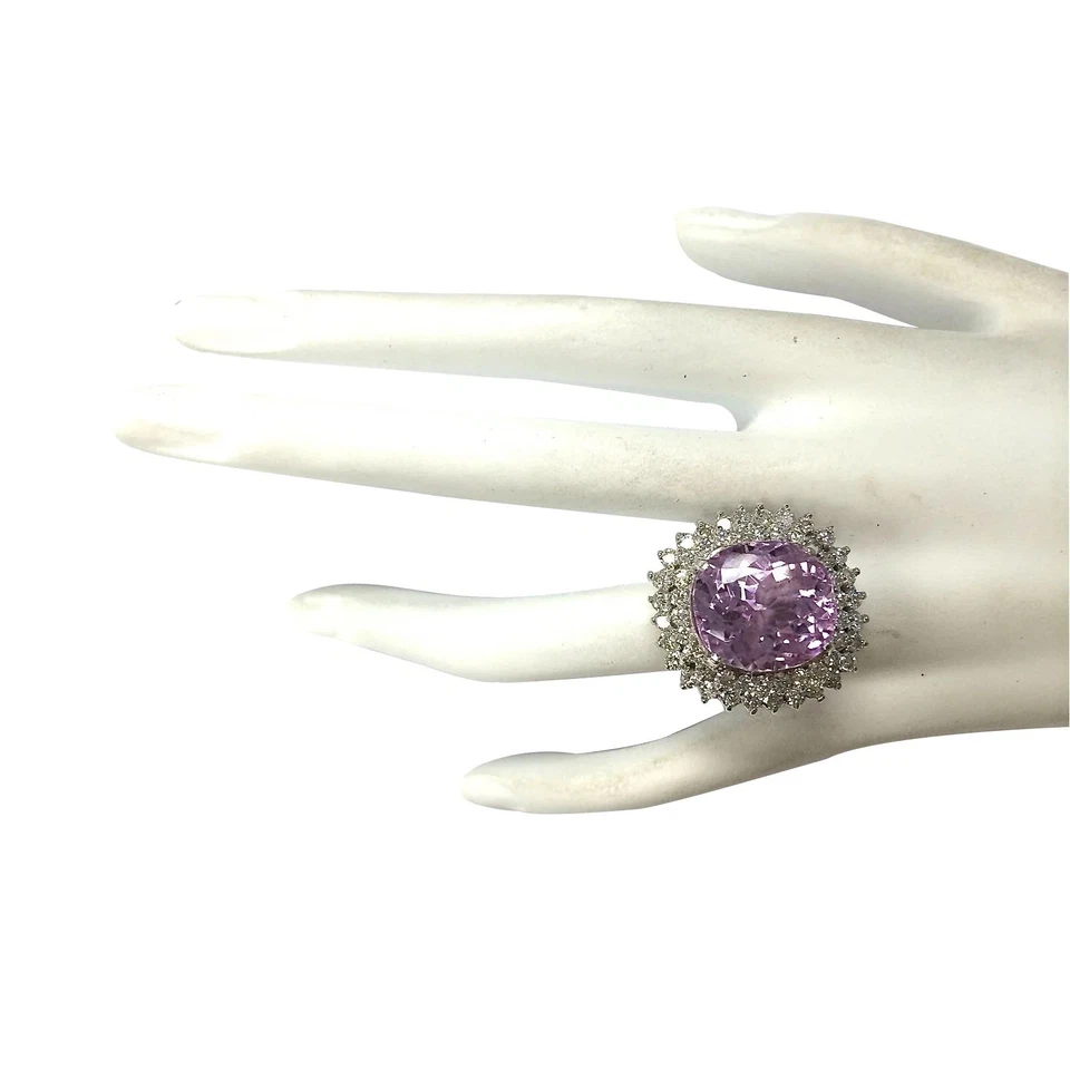 20.08 TCW Cushion Amethyst & Round Sapphire Double Halo Style Engagement Ring - Image 4 of 4