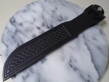 Black Leather Fixed Blade Knife Sheath Fits Up To 7 1/4 X 1 1/2" Inch Blades New