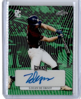 2023 Perfect Game Metal Green Shimmer Logan De Groot Auto 3/6 (B45) UCLA