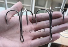 20Pcs Big Game High Carbon Steel Treble Hooks 4/0# 5/0# 6/0# 7/0# 8/0 9/0# 10/0#